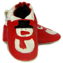 Slika Usnjeni otroški copatki z vzorcem - BabyStar Snežak