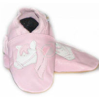 Slika Usnjeni otroški copatki z vzorcem - konjiček