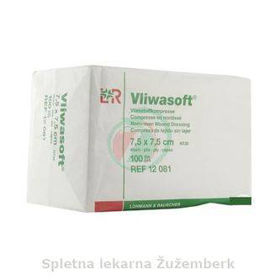 Slika Vliwasoft sterilen netkan vatiran 4 slojni zloženec v obliki Y izreza (7,5x7,5 cm), 100 kom.