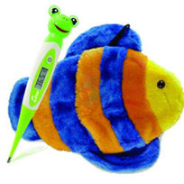 Slika Akcijska ponudba otroški termofor s plišasto prevleko - riba  + digitalni termometer