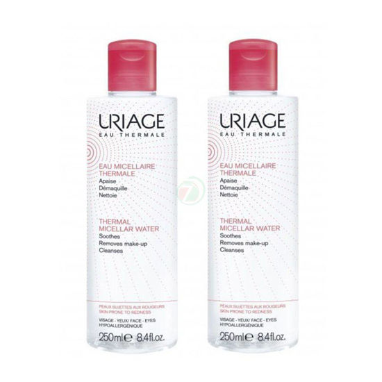 Uriage termalna micelarna voda za čiščenje občutljive rdečične kože DUO PACK, 2x250 mL