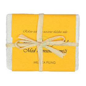 Slika Bela Milina milo iz kozjega mleka z ovsenimi kosmiči in medom, 100 g