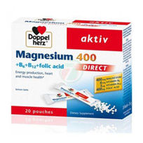 Slika Doppel Herz Magnezij 400 Direkt +B6+B12+folna kislina, 20 VREČK