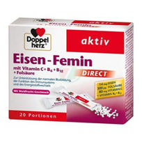 Slika Doppel Herz Femin Direkt železo z vitamini C+B6+B12+folno kislino, 20 vrečk