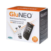 Slika Gluneo testni lističi za glukozo (dvojno pakiranje), 2x50 lističev + GRATIS merilnik