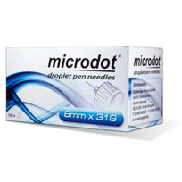 Slika Microdot Droplet IG 8 mm 31 G igla za mehanski injektor, 100 igel