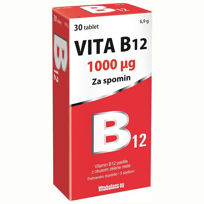 Slika VITA B12 1000 µg tablete za spomin, 30, 100 tablet ali AKCIJA
