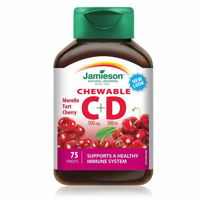 Slika Jamieson vitamin C&D bomboni z naravnim okusom češnje, 75 bombonov