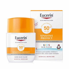 Slika Eucerin Sun Sensitive Protect  fluid za zaščito otroške kože pred soncem z ZF50+, 50 mL