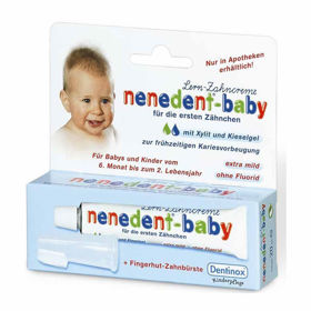 Slika Nenedent Prvi zobki otroška zobna pasta s Fluoridom + naprstnik, 15 mL