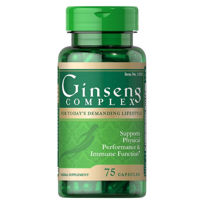 Slika Puritan's Pride Ginseng kompleks z matičnim mlečkom, 75 kapsul