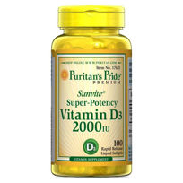 Slika Puritan's Pride vitamin D3 2000 IU, 100 mehkih kapsul