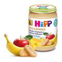 Slika HiPP jabolka in banane z baby keksom, 190 g