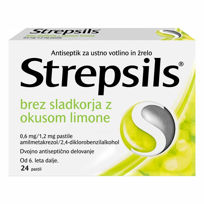 Slika Strepsils pastile brez sladkorja z okusom limone, 24 pastil