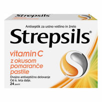 Slika Strepsils vitamin C z okusom pomaranče, 24 pastil