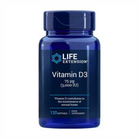 Slika LifeExtension D3 vitamin 3000 I.E., 120 mehkih kapsul