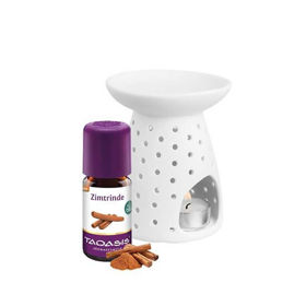 Slika Aromatrip izparilnik iz porcelana in eterično olje cimet, 1 set