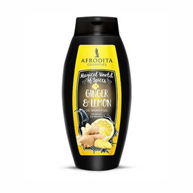 Slika Afrodita Ginger & Lemon oljni gel za prhanje, 250 mL