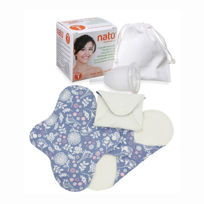 Slika GreeNatural komplet menstrualna skodelica in dnevni pralni vložki, 1 set