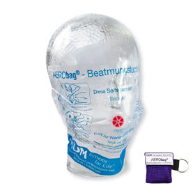 Slika HUM CPR face shield zaščitna folija za umetno dihanje v obesku za ključe, 1 folija