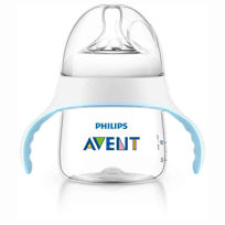 Slika Avent Natural 2.0 steklenička plastična z ročaji, 150 mL