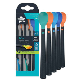 Slika Tommee Tippee žličke za hranjenje z mehko konjico in daljšim ročajem, 5 žličk