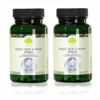 Slika G&G Vitamins bioaktivna oblika folne kisline 5-MTHF, 2x120 kapsul (DOUBLE PACK)