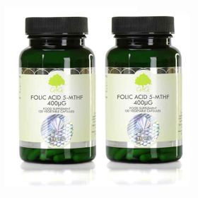 Slika G&G Vitamins bioaktivna oblika folne kisline 5-MTHF, 2x120 kapsul (DOUBLE PACK)