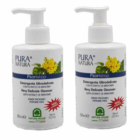 Slika Psoristop Pura Natura nežna čistilna nega za obraz in telo, 2x300 mL (DUO PACK)