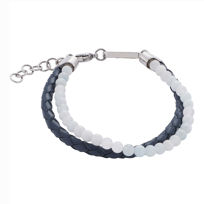 Energetix,usnjena magnetna zapestnica,poldragi kamni