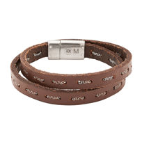 Energetix,magnetna zapestnica iz rjavega usnja 