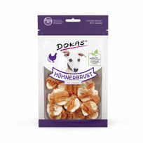 Dokas prigrizek za pse, piščančja prsa z banano