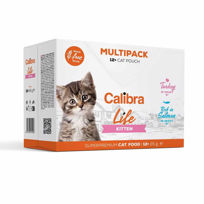 Calibra Life Multipack Kitten mokra hrana za mačje mladiče, losos in puran v omaki