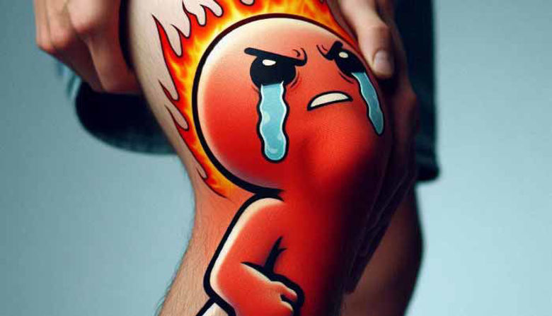 Picture of Pekoča bolečina za kolenom