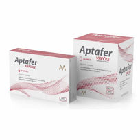Aptafer - železo BREZ KOVINSKEGA OKUSA, vrečke ali kapsule