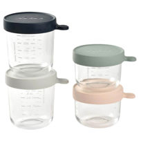 Slika Béaba set 4 steklenih posodic za shranjevanje - 2 x 150 in 2 x 250 mL, 1 set