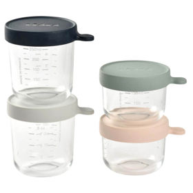 Slika Béaba set 4 steklenih posodic za shranjevanje - 2 x 150 in 2 x 250 mL, 1 set