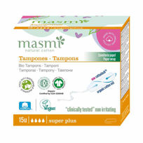 Slika Masmi Super Plus tamponi iz ekološkega bombaža, 15 tamponov