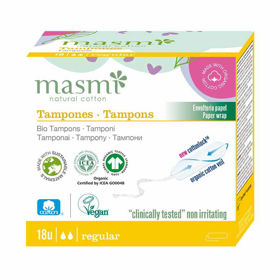 Slika Masmi Normal tamponi iz ekološkega bombaža, 18 tamponov