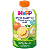 Slika HiPP Hippis Smoothie z ovsom - jabolko, banana in breskev, 120 mL