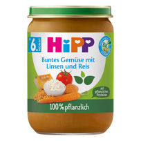 Slika Hipp BIO pisana zelenjava z lečo in rižem, 190 g